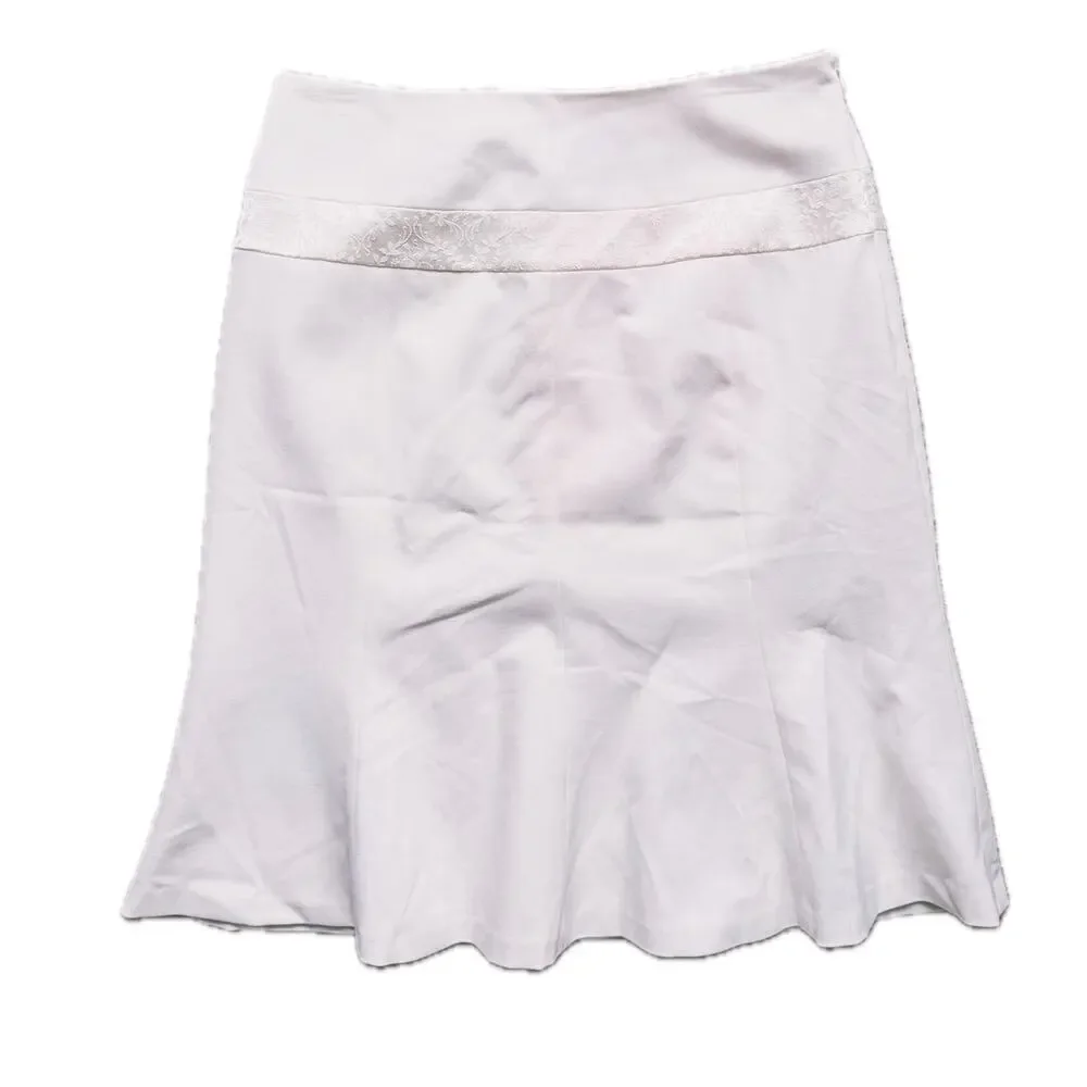 NWT Apostrophe Embroidered Flare Skirt 6 Ivory Coquette Romantic Old Money - Picture 2 of 7